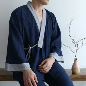Spring&summer men's pure cotton Hanfu antique pajamas - Yandan_Hanfu