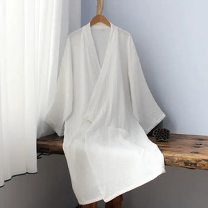 Chinese style pure white Hanfu lined robe homewear pajamas tops pajamas pure cotton - Yandan_Hanfu