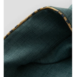 Dark green fabric with gold-trimmed edge detail - Yandan_Hanfu