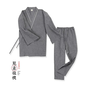 Spring&summer antique pure cotton men's large-size Hanfu pajamas - Yandan_Hanfu