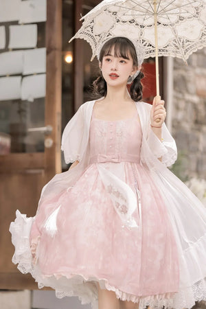 Smoke Fendai Hanfu antique lolita cute sweet Han element two-piece set - Yandan_Hanfu