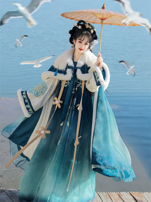 Yan Ruyu Hanfu women's Tang Dynasty fairy Han elements daily autumn and winter shawl cloak - Yandan_Hanfu