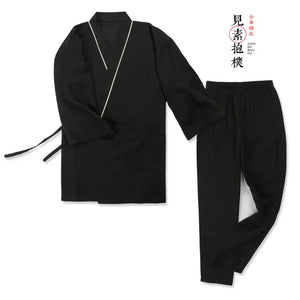 Spring&summer antique pure cotton men's large-size Hanfu pajamas - Yandan_Hanfu