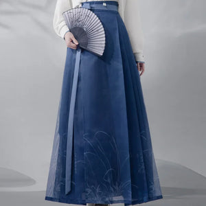 New Chinese style orchid horse dress Ming-made Hanfu skirt - Yandan_Hanfu