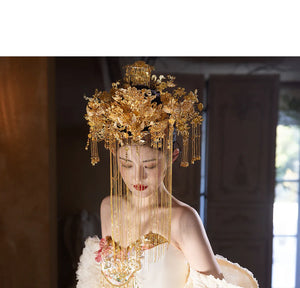 Elegant Toast Dress – Modern Chinese Gown with Exquisite Embroidery for Engagement & Gala Events - Yandan_Hanfu