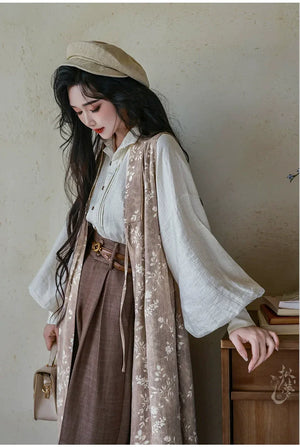 “Seventy-Two Haze” – New Chinese Blouse & High-Waisted Trousers | South-of-France Holiday Edition - Yandan_Hanfu