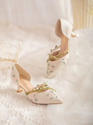 Vine embroidery cheongsam shoes - Yandan_Hanfu