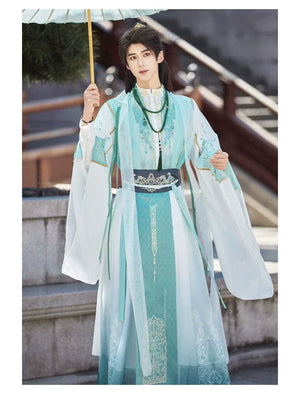 Junlin | Unisex Traditional Hanfu Set – Flowing Wide-Sleeve Xianxia-Inspired Outfit for Spring & Summer - Yandan_Hanfu