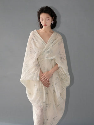 100% Ramie Modern Chinese Dress – Zen-Inspired Summer Travel Maxi with Relaxed Silhouette - Yandan_Hanfu