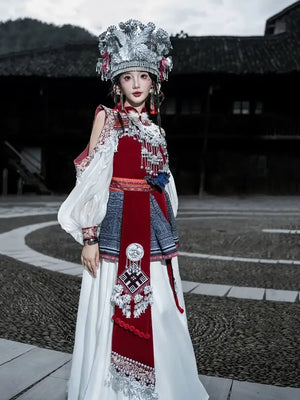 Miao Design Ethnic Tujia Miao Xinjiang Girl outfit - Yandan_Hanfu