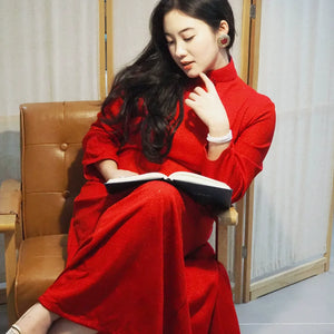 Red Bridal Qipao – New Chinese Curve-Flattering Dress for Engagement & Wedding - Yandan_Hanfu