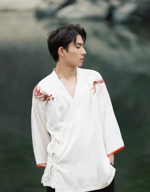 Chinese style cotton and linen retro Hanfu spring and summer Tang suit man - Yandan_Hanfu