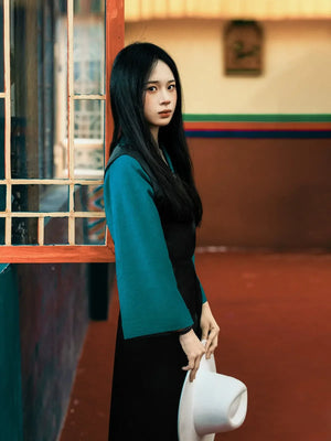 Peacock blue Tibetan clothing, Tibetan minority, chic primitive tribal clothing - Yandan_Hanfu