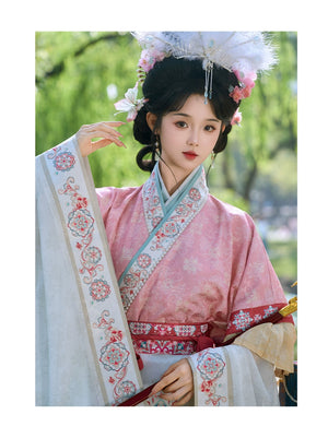 Cloud Silks – Traditional Hanfu Dress Inspired by Wei-Jin Era, Cross-Collar Revival for Women