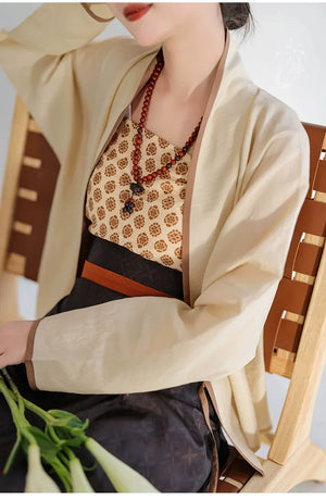 Song Dynasty Hanfu Airplane Sleeves Song Vest Spinning Skirt Spring and Summer Retro Modern Hanfu - Yandan_Hanfu