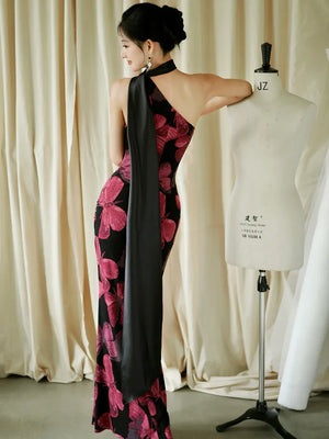 "Shadow" fishtail streamer robe knot bride engagement annual party dress - Yandan_Hanfu