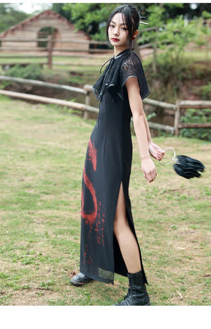 Dark Gothic Shawl Women's Summer Vintage Irregular Lace Short Cloak - Yandan_Hanfu