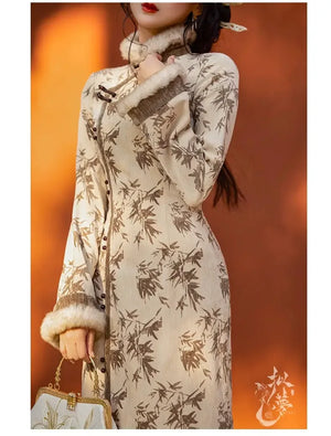 Cheongsam Mao autumn and winter daily Hanfu - Yandan_Hanfu
