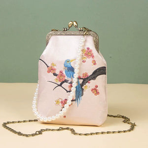 Handmade embroidered pearl celebrity cheongsam banquet bag - Yandan_Hanfu