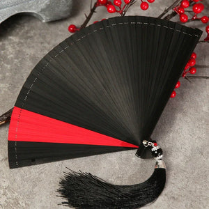 Folding fan female dance fan Hanfu Chinese style full bamboo fan - Yandan_Hanfu