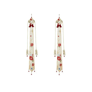 Cloud Hidden Moon Embroidery-Gilt Ming-Dynasty Flower Crew Neck Robe Wedding Clothing Hanfu Women's Spring - Yandan_Hanfu