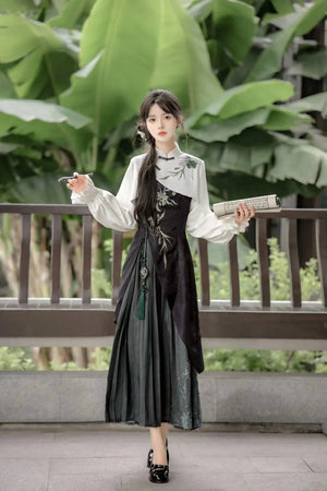Zhujian Snow New Chinese Hanfu Dress Daily National Style Han Elements Set - Yandan_Hanfu