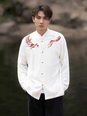 New Chinese Tang style Chinese style button top embroidered jacket Mao suit jacket - Yandan_Hanfu
