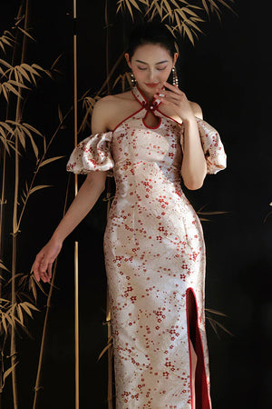 "Huanmei" red cheongsam bride wedding dress toast dress engagement - Yandan_Hanfu