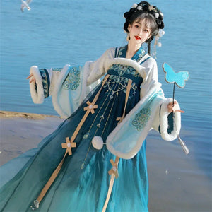 Yan Ruyu Hanfu women's Tang Dynasty fairy Han elements daily autumn and winter shawl cloak - Yandan_Hanfu