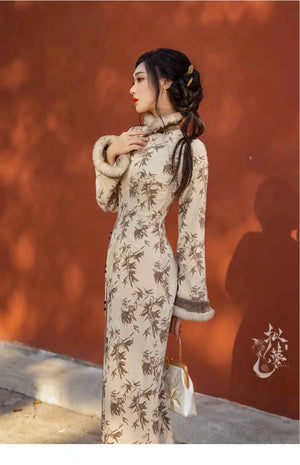 Cheongsam Mao autumn and winter daily Hanfu - Yandan_Hanfu