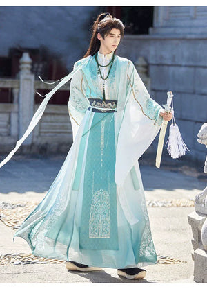 Junlin | Unisex Traditional Hanfu Set – Flowing Wide-Sleeve Xianxia-Inspired Outfit for Spring & Summer - Yandan_Hanfu