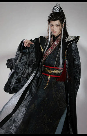 Dark Immortal Robe – Unisex Hanfu Outfit Inspired by Chinese Xianxia & Traditional Taoist Style - Yandan_Hanfu