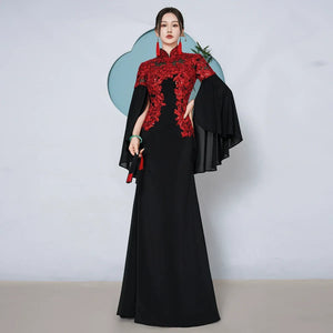 Runway Goddess – Luxury New Chinese Style Mermaid Qipao Evening Gown - Yandan_Hanfu