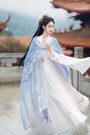 White Hanfu spring and autumn dress daily elegant fairy - Yandan_Hanfu