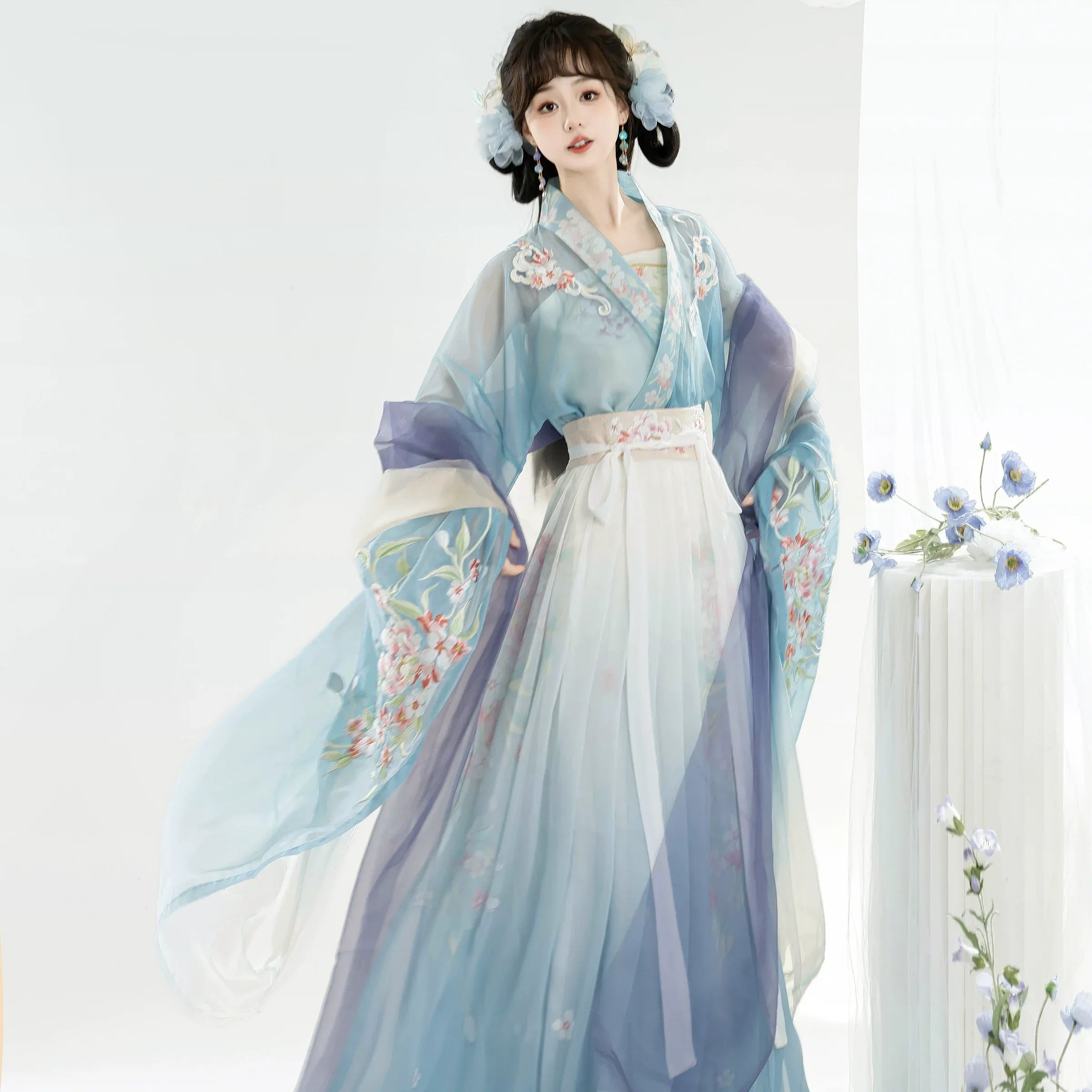 Hua Yuanyue, Hanfu female Wei Jinfeng Nanbei Dynasty big-sleeved shirt, daily fairy energy spring and summer suit - Yandan_Hanfu