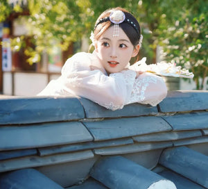 White purple Korean female high-end genuine Yanji court hanbok - Yandan_Hanfu