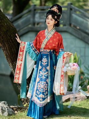 Cloud Silks – Traditional Hanfu Dress Inspired by Wei-Jin Era, Cross-Collar Revival for Women - Yandan_Hanfu
