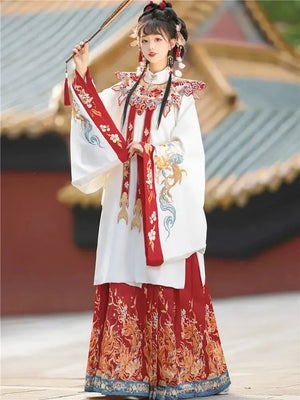 Flower marriage Ming Dynasty Red Hanfu - Yandan_Hanfu