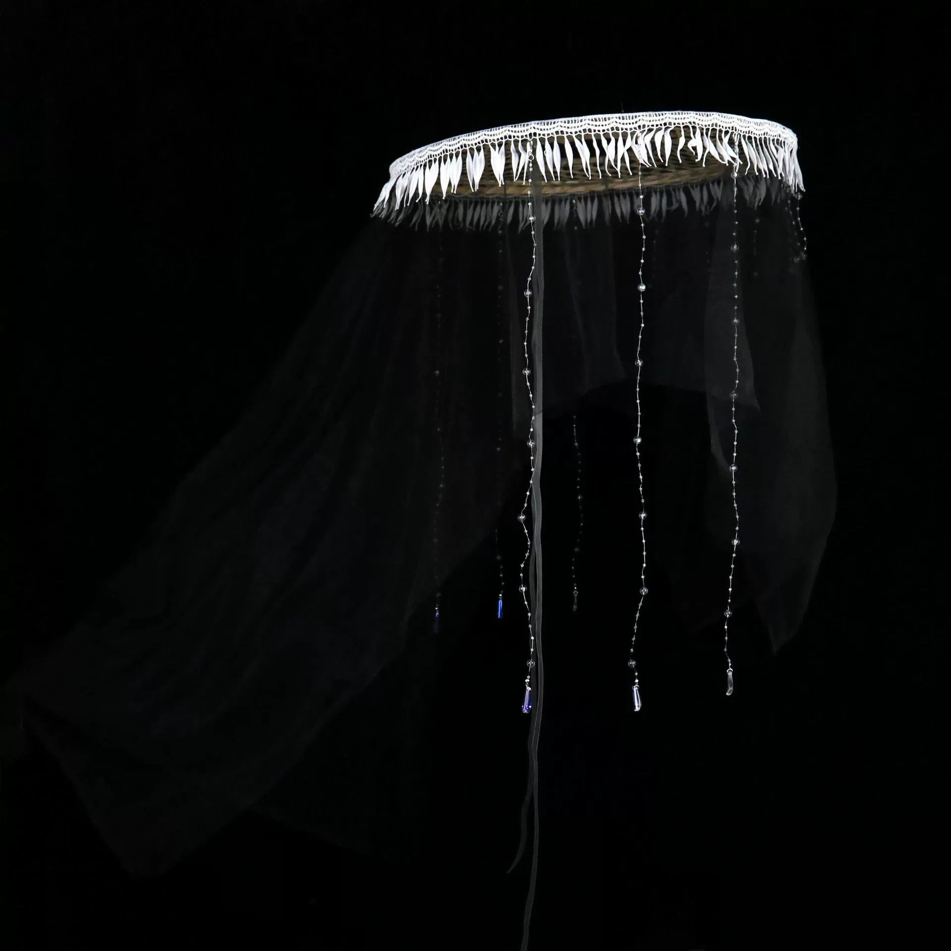Antique-Style COS Bamboo Hat with Immortal Curtain Veil - Sun Protection & Shading for Ladies in Ancient Hanfu - Yandan_Hanfu
