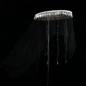 Antique-Style COS Bamboo Hat with Immortal Curtain Veil - Sun Protection & Shading for Ladies in Ancient Hanfu - Yandan_Hanfu