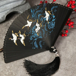 Folding fan female dance fan Hanfu Chinese style full bamboo fan - Yandan_Hanfu