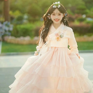 Pink Yanji Korean Daily Dress - Yandan_Hanfu