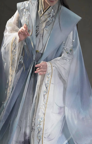 Clivia Ink Cloak – Unisex Ming-Style Hanfu Cape with Cross Collar for Ceremonial Elegance - Yandan_Hanfu