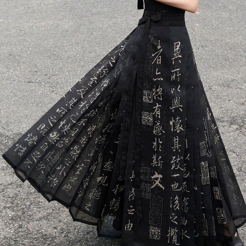 Neuer chinesischer Orchideenpavillon-Pferderock aus der Ming-Dynastie, verbesserter Hanfu-Rock