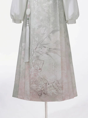 Beauty in the Painting – Autumn Hanfu-Inspired Ensemble | New Chinese Style Top & Dress Set - Yandan_Hanfu