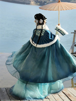 Yan Ruyu Hanfu women's Tang Dynasty fairy Han elements daily autumn and winter shawl cloak - Yandan_Hanfu