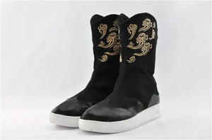 Men's shoes retro official boots auspicious cloud embroidery - Yandan_Hanfu
