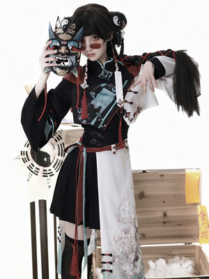 【Walk with Spirits】New Chinese Lolita Outfit – Han-Inspired Top and Skirt Duo - Yandan_Hanfu