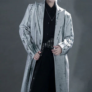 Calligraphy coat woolen national style new Chinese summer men's and women's large size set ink painting - Yandan_Hanfu