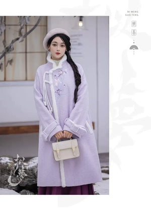 Iris set embroidery purple autumn and winter Hanfu - Yandan_Hanfu